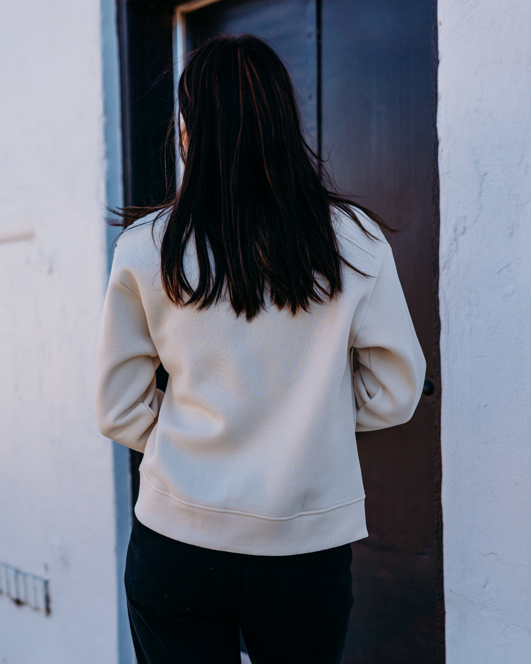 Tribal: Zip Funnel Neck Sweatshirt in Moonstone