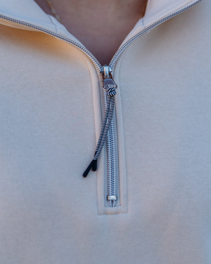 Tribal: Zip Funnel Neck Sweatshirt in Moonstone