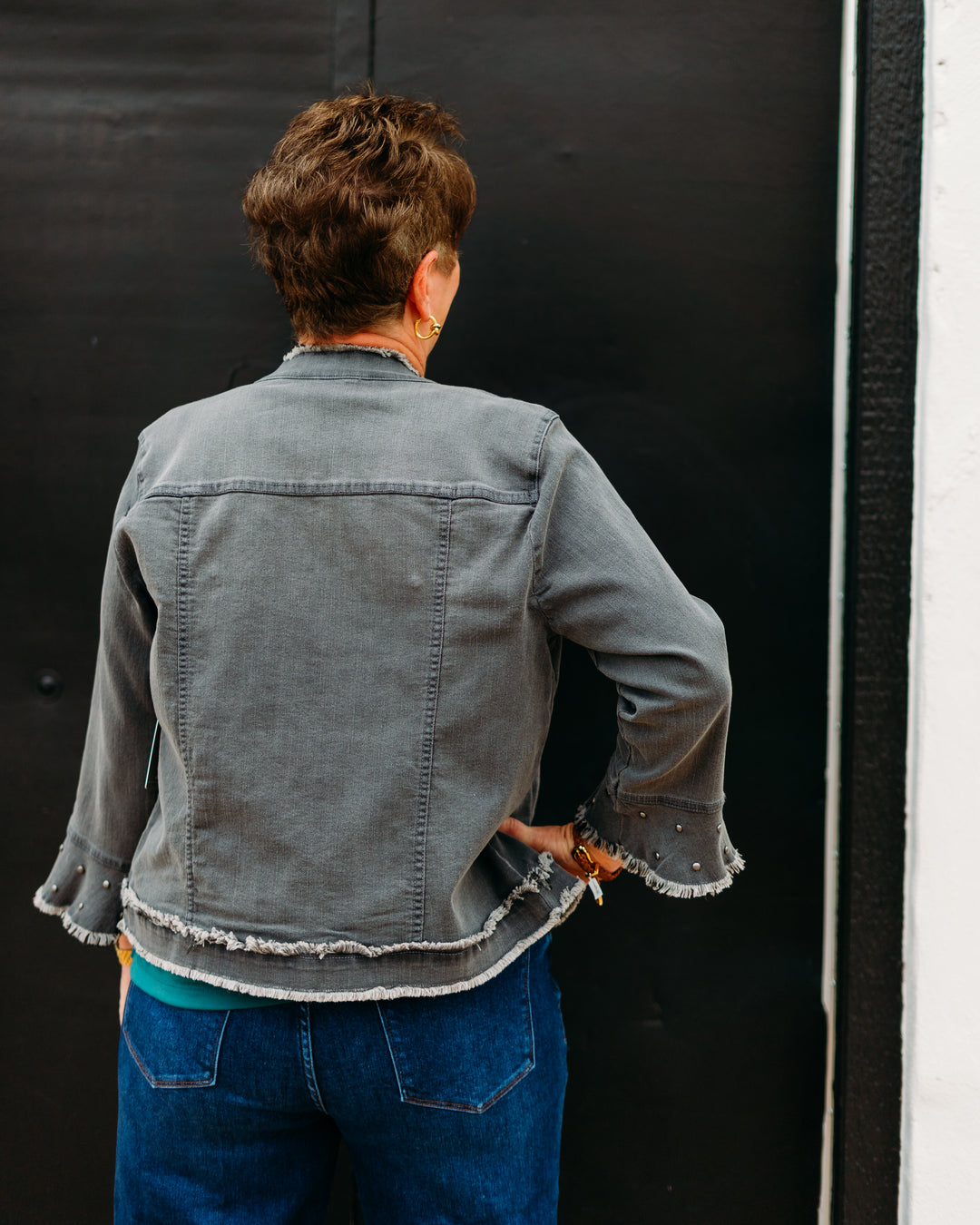 Multiples: 3/4 Flounce Sleeve Stand Collar Jacket (M35605JM)