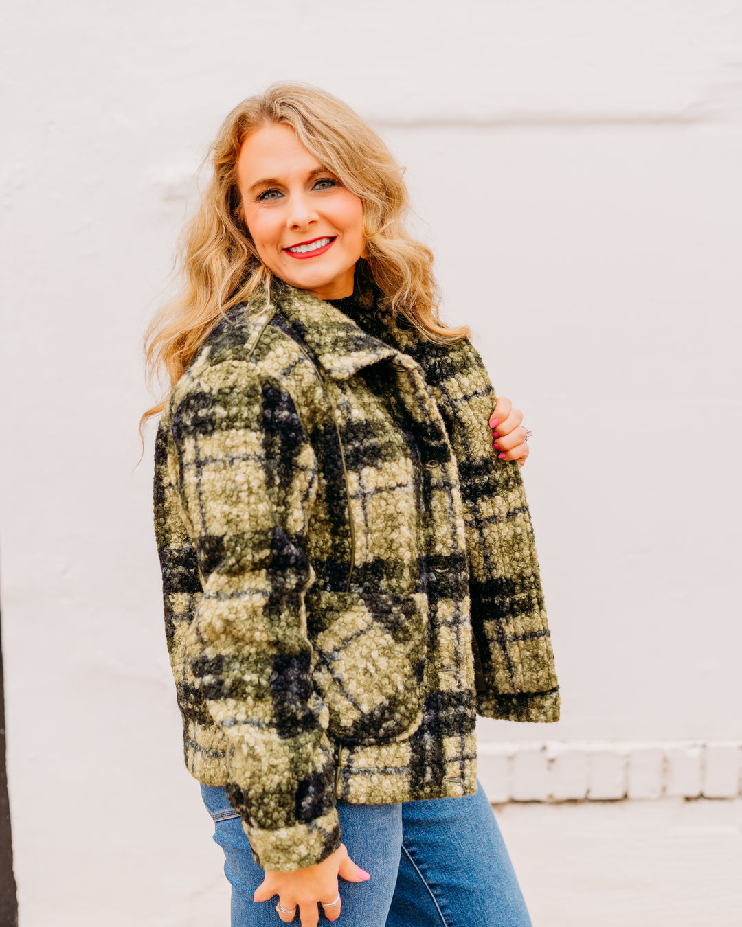 Tribal: Long Sleeve jacket W/ lining in Ivy