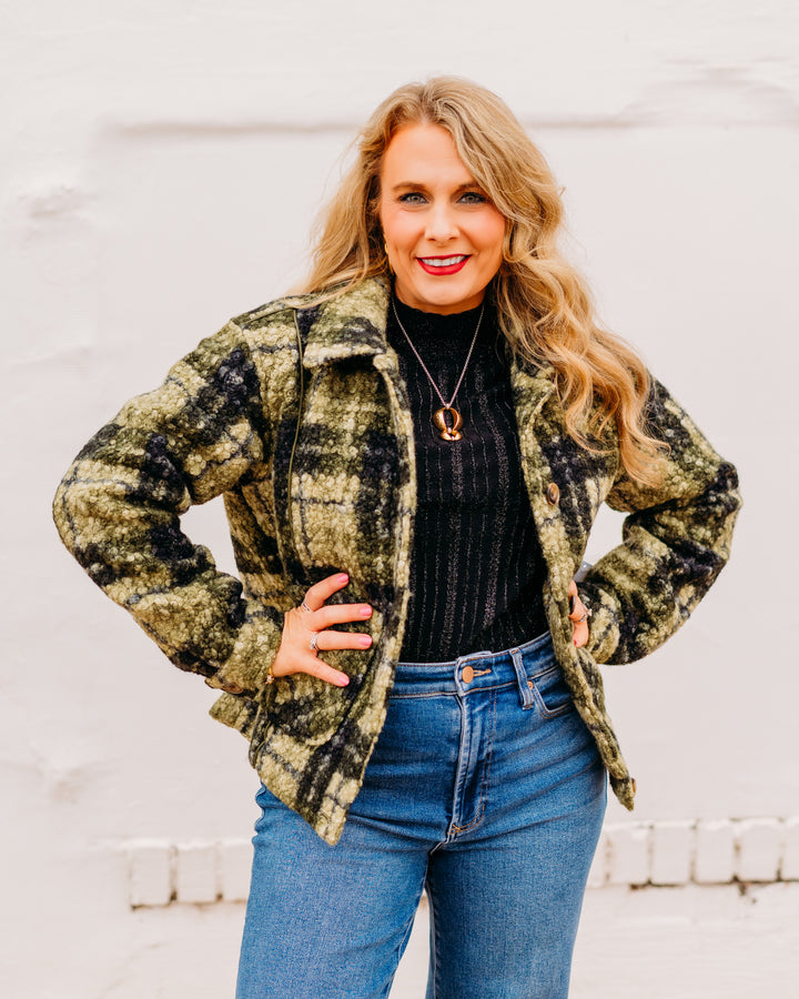 Tribal: Long Sleeve jacket W/ lining in Ivy