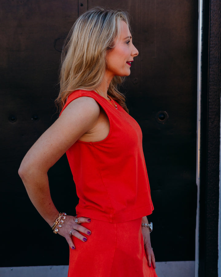Z Supply: Sloane Jersey Muscle Tank in Lychee