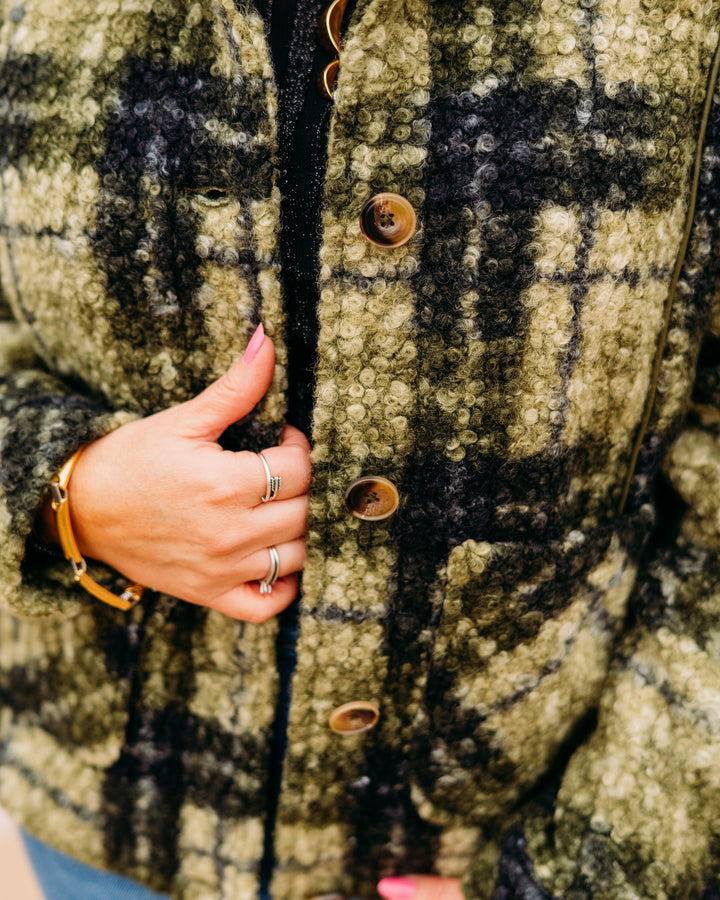 Tribal: Long Sleeve jacket W/ lining in Ivy