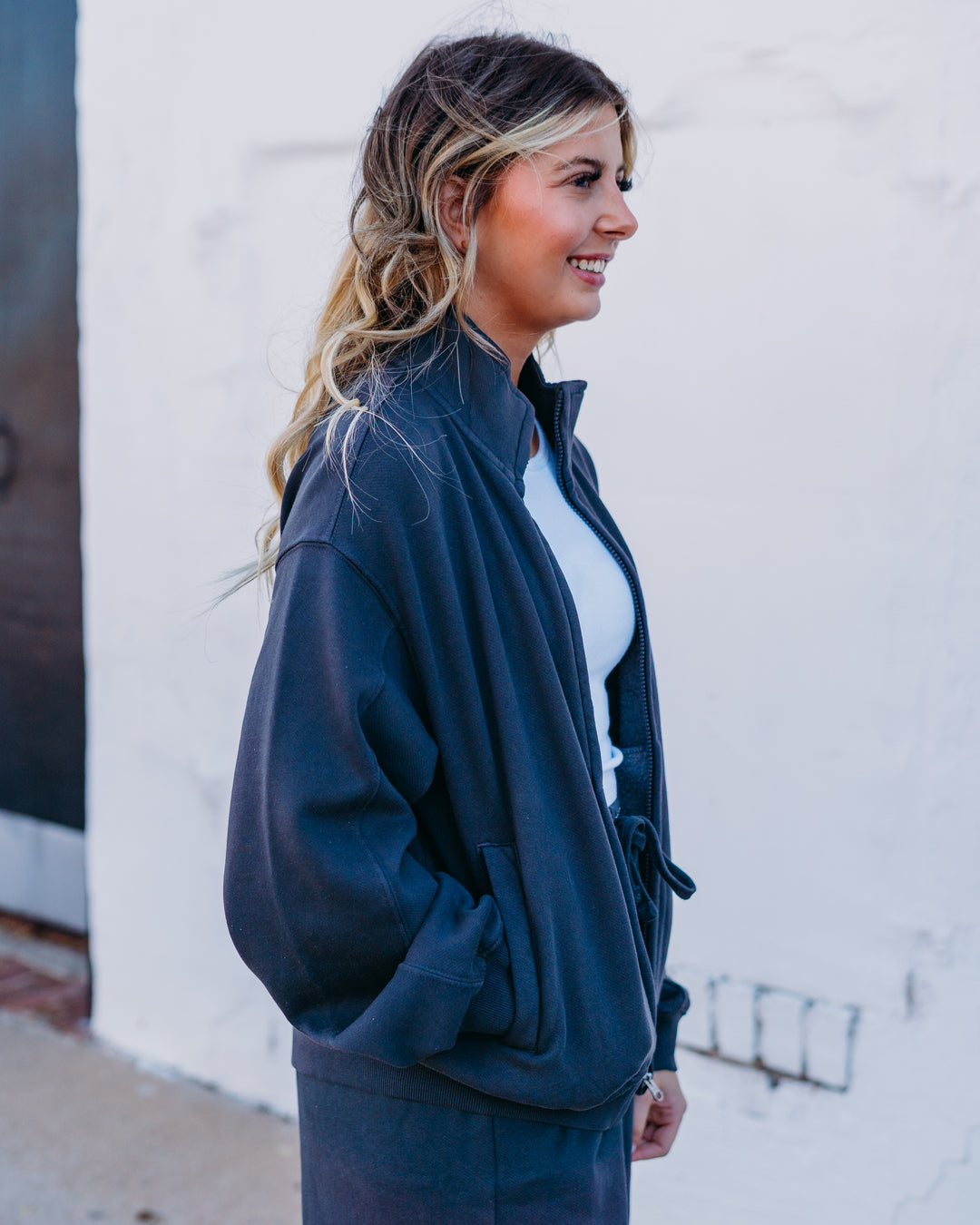 Billabong: The Avery Fleece Zip Sweatshirt in Blasted Blue