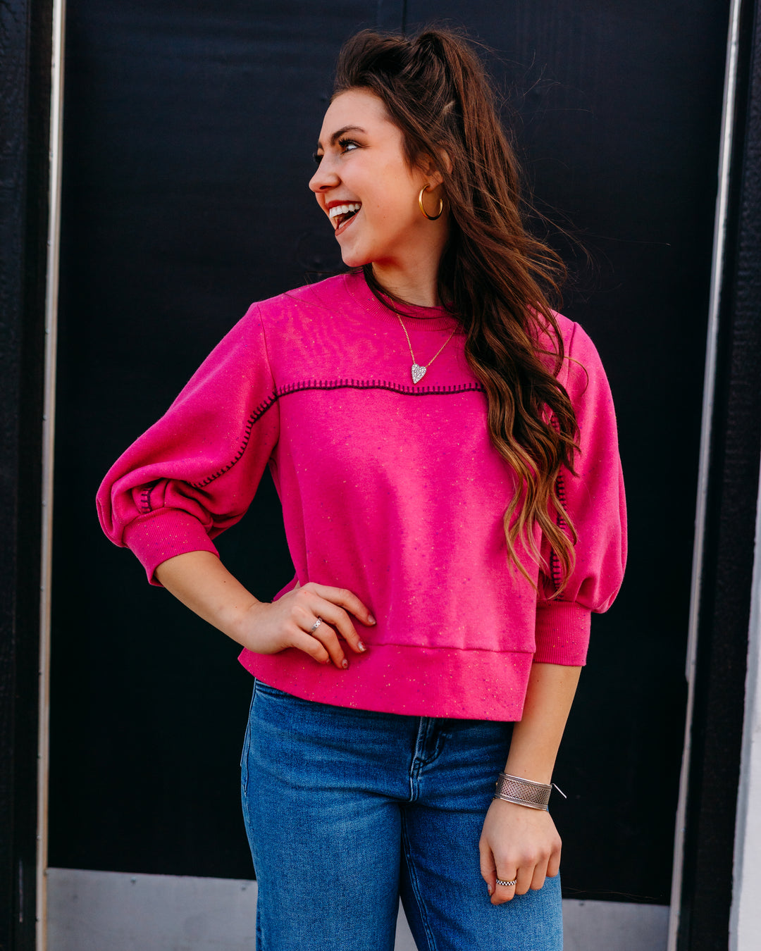 UGG: Classic Puff Sleeve Top in Vavoom Heather - The Vogue Boutique