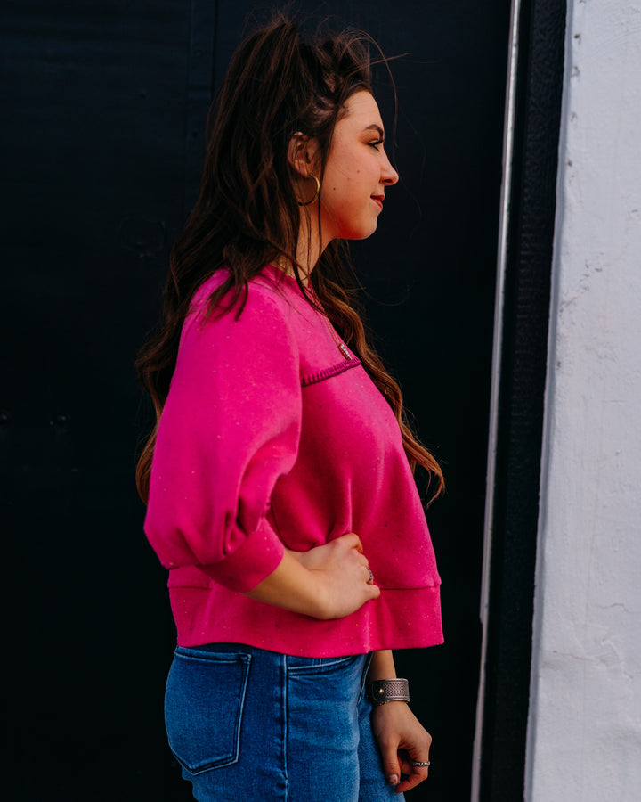 UGG: Classic Puff Sleeve Top in Vavoom Heather - The Vogue Boutique