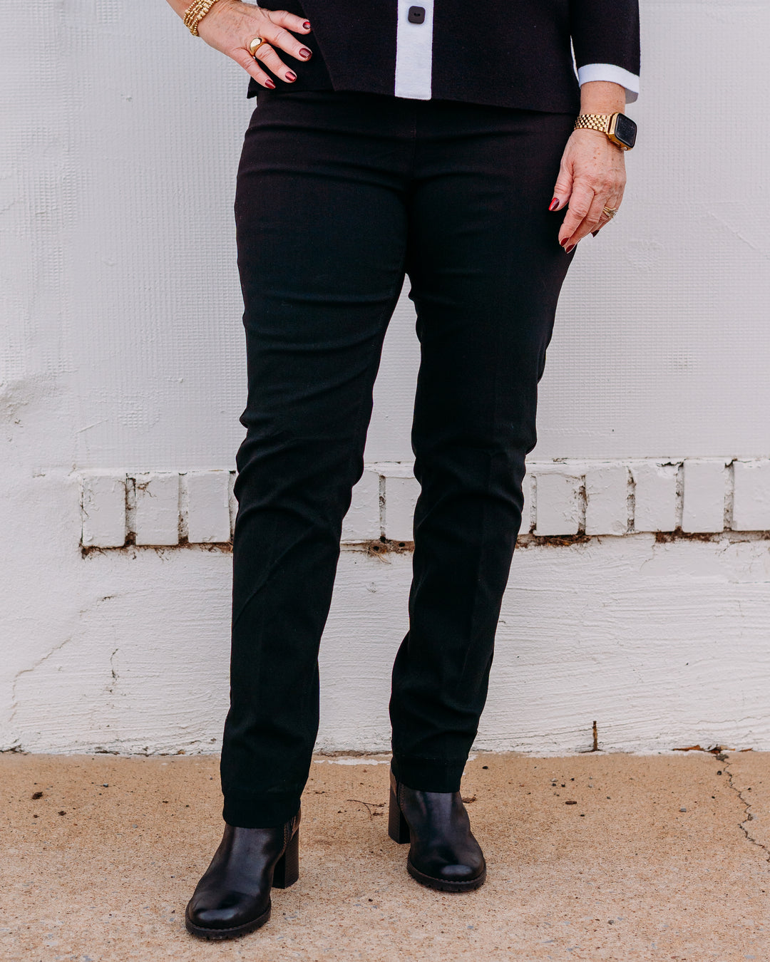Multiples: Slim-Sation Black Narrow Leg Pant - The Vogue Boutique
