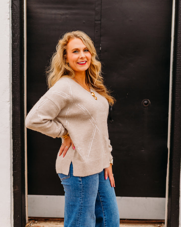 Joseph Ribkoff: Sweater Knit Pullover with Sequins in Oyster (254949)