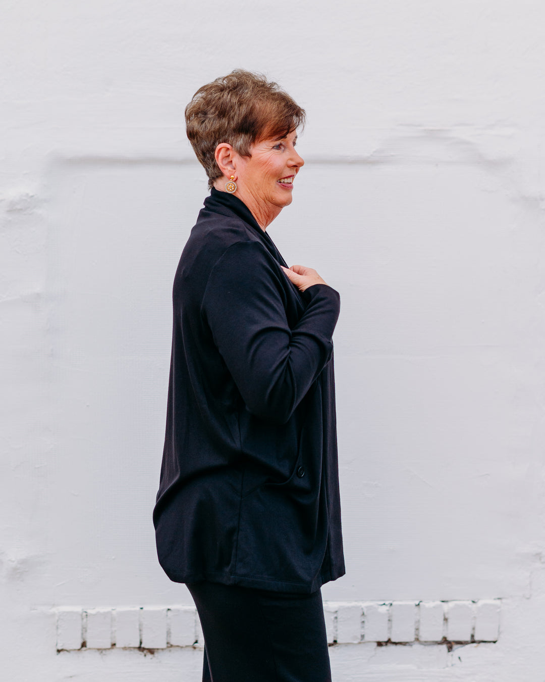 A La Carte: Open Front Cardigan in Black