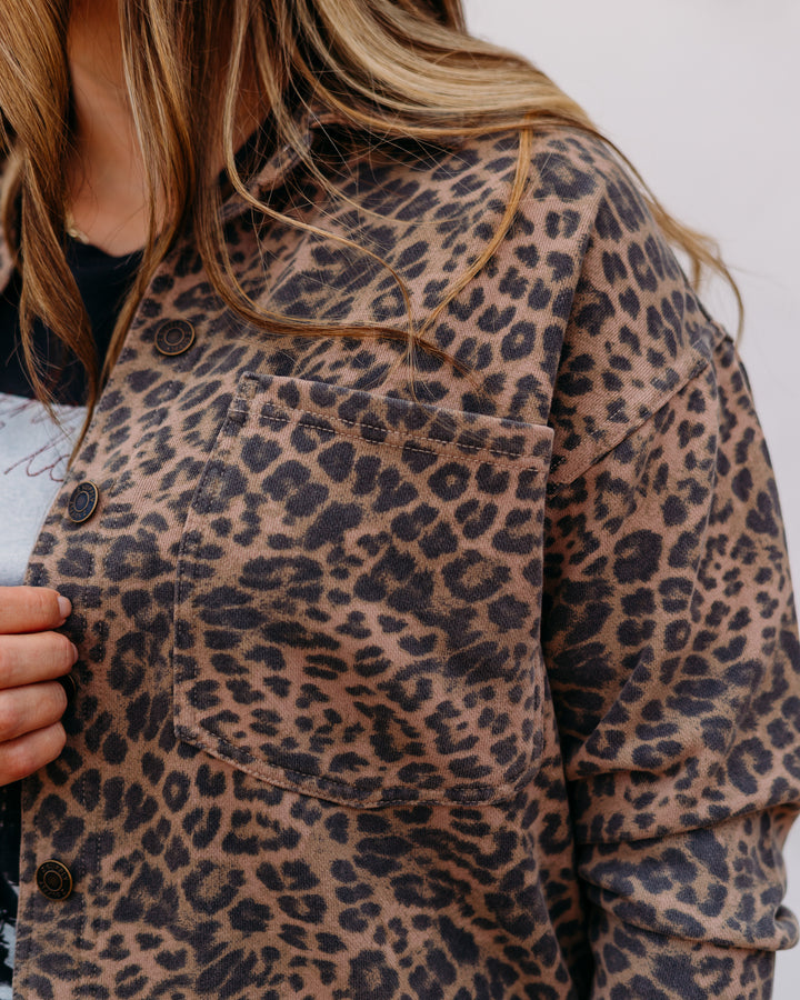 Z Supply: All Day Leopard Jacket in Desert Tan