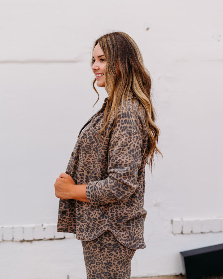 Z Supply: All Day Leopard Jacket in Desert Tan