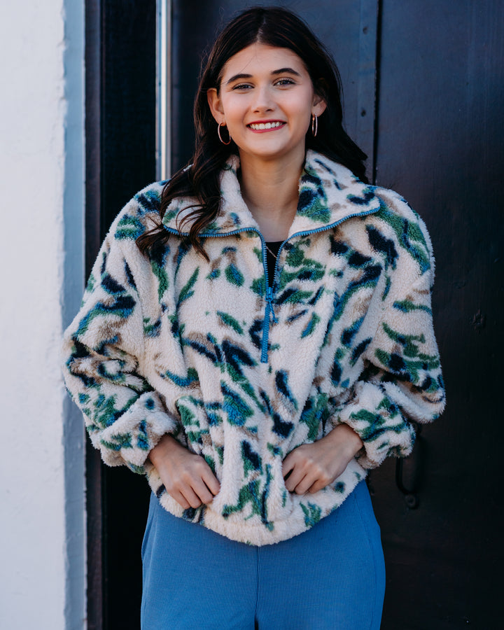 Billabong: Barra Fleece Half Zip in White Cap