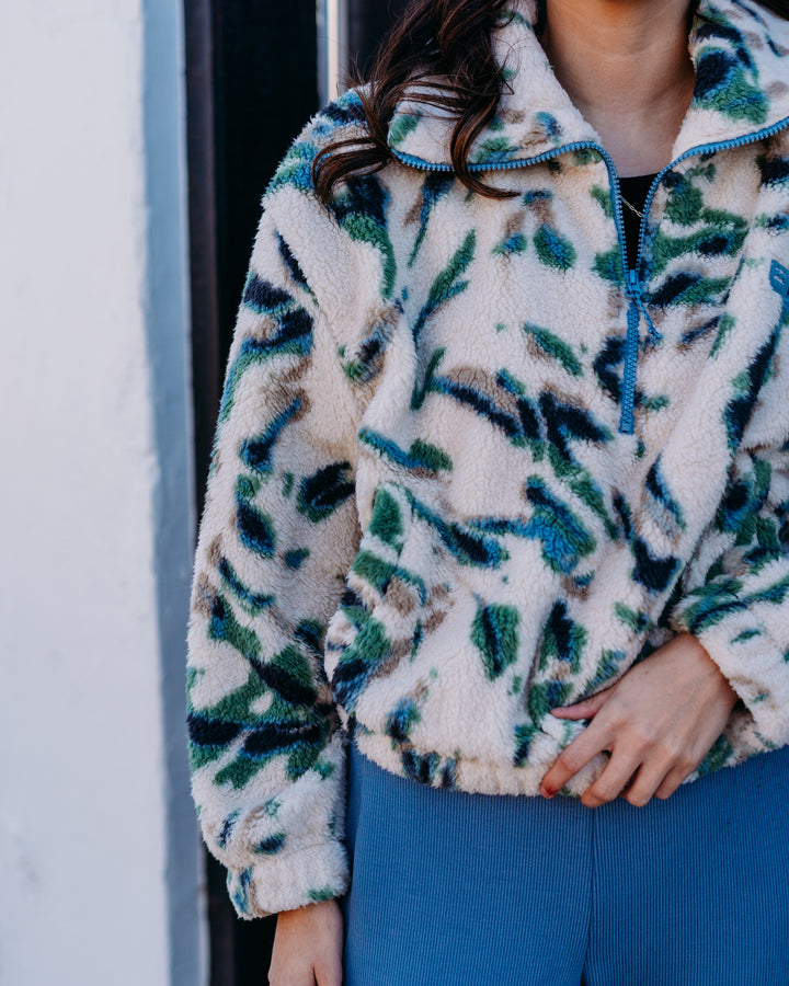 Billabong: Barra Fleece Half Zip in White Cap