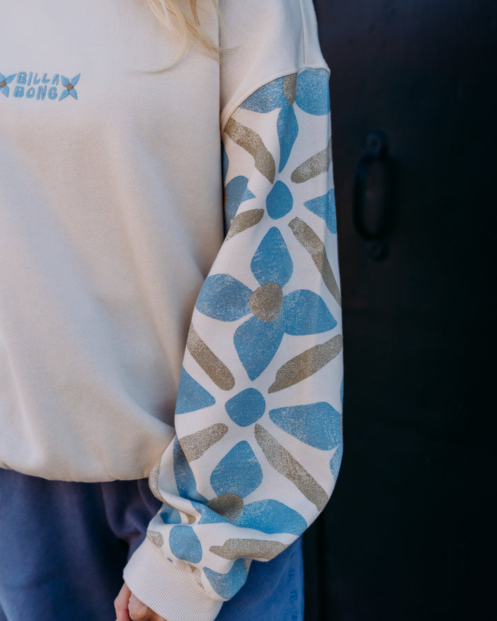 Billabong: Atlas Tide Kendal Crew Sweatshirt in White Cap