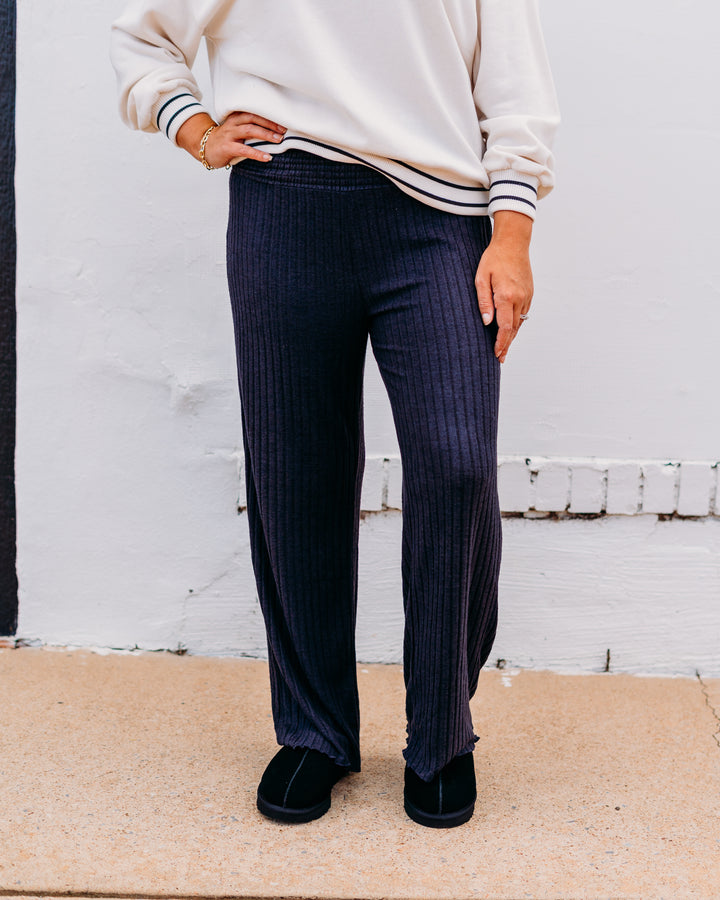 Z Supply: Dawn Smocked Rib Pant in Black Pant ZLP253824