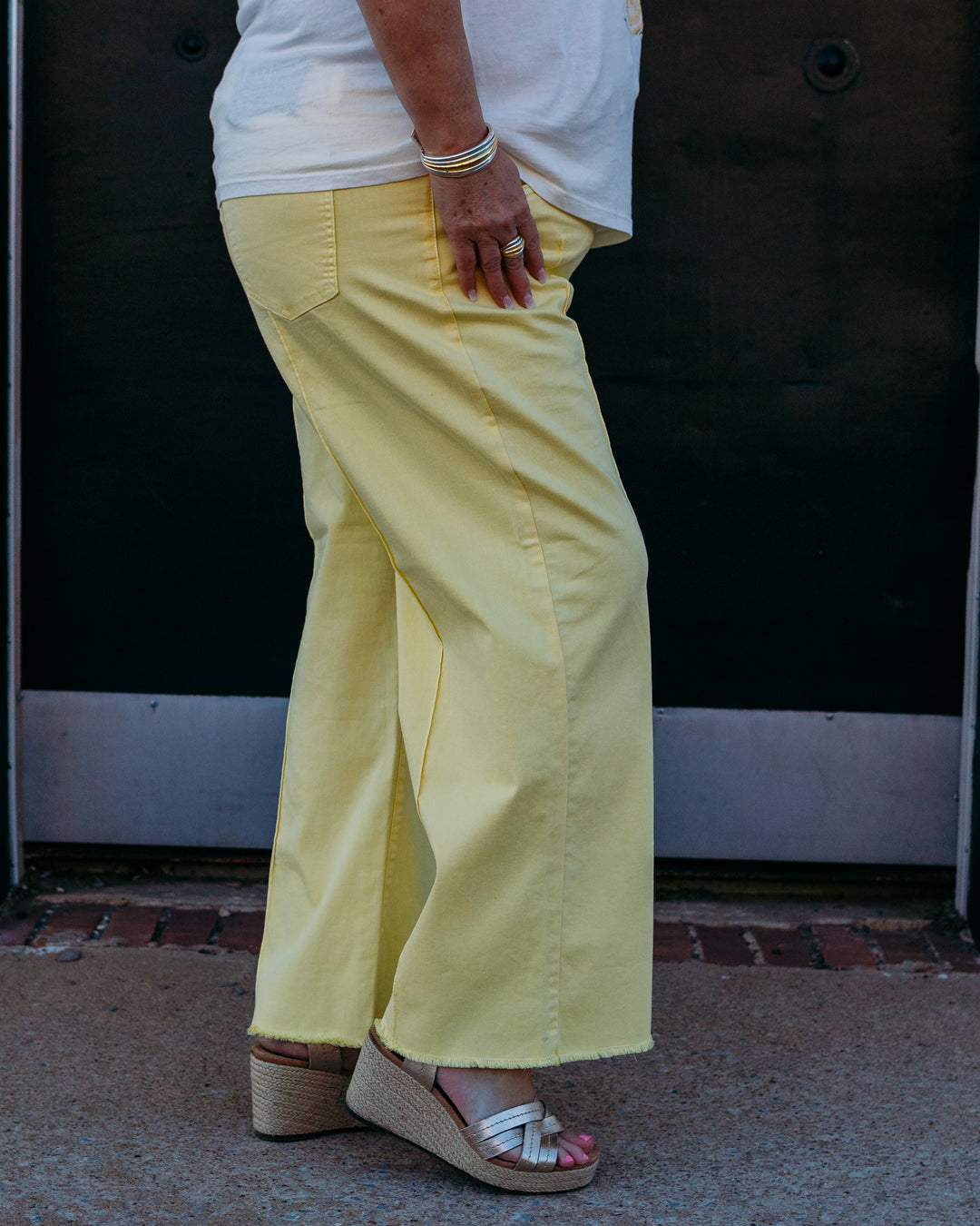 French Dressing Jeans: Olivia Wide Ankle in Pineapple (2201511) - The Vogue Boutique