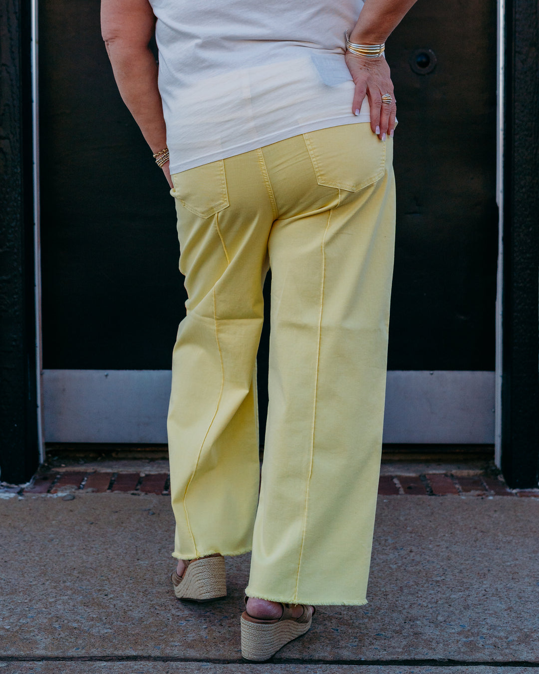 French Dressing Jeans: Olivia Wide Ankle in Pineapple (2201511) - The Vogue Boutique
