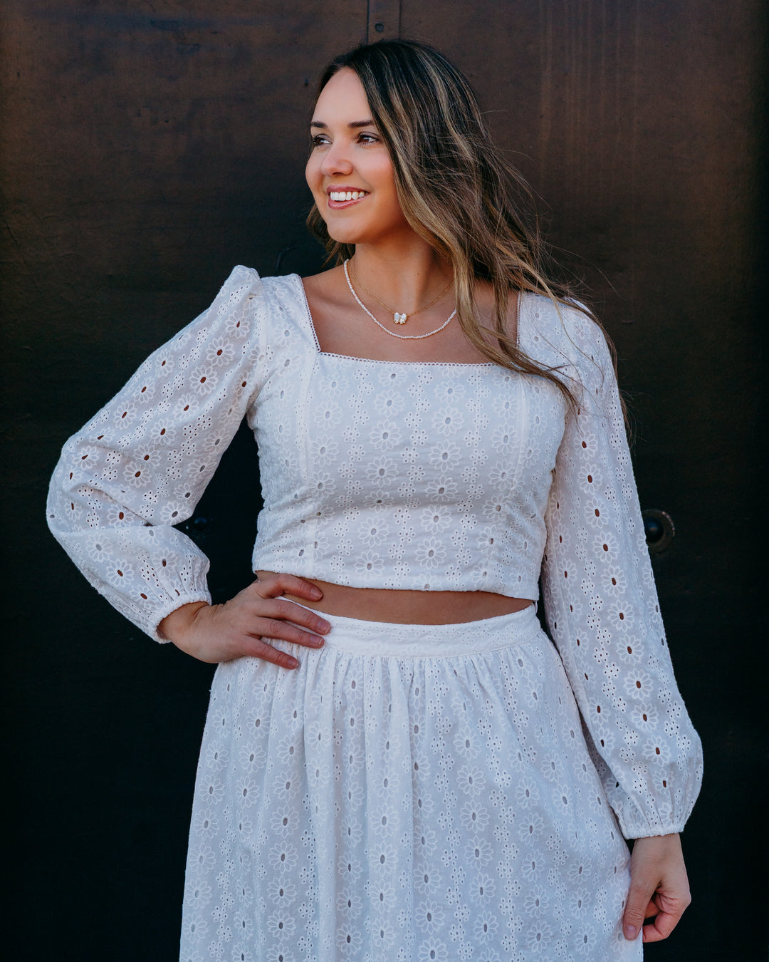 Z Supply: Bria Eyelet Top in White (ZT261405) - The Vogue Boutique