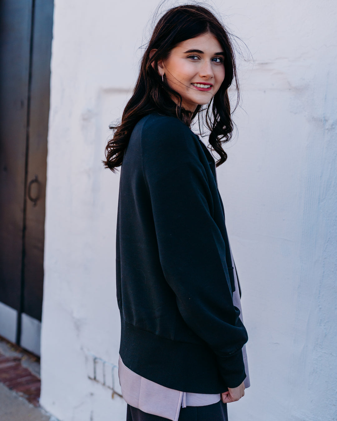 Varley: Roxbury Zip Through in Black (VAR01572)