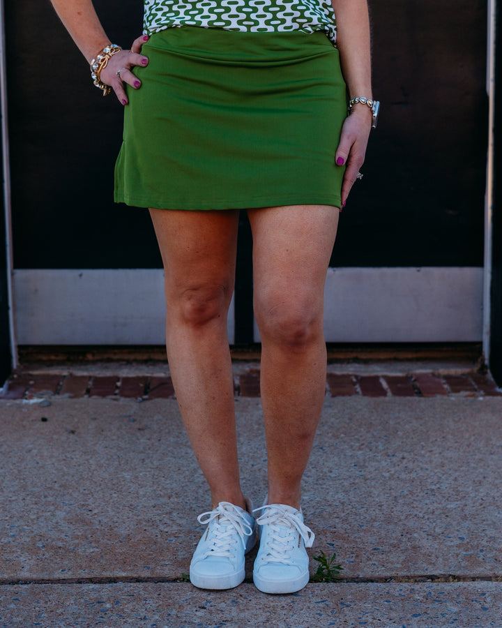 Smith and Quinn: The Fletcher Skort in Green Olive (15020)