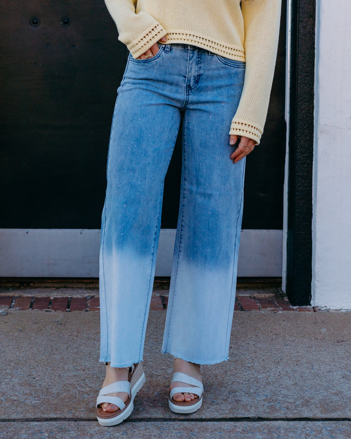 French Dressing Jeans: Christina Wide Ankle in Light Blue (5198779) - The Vogue Boutique