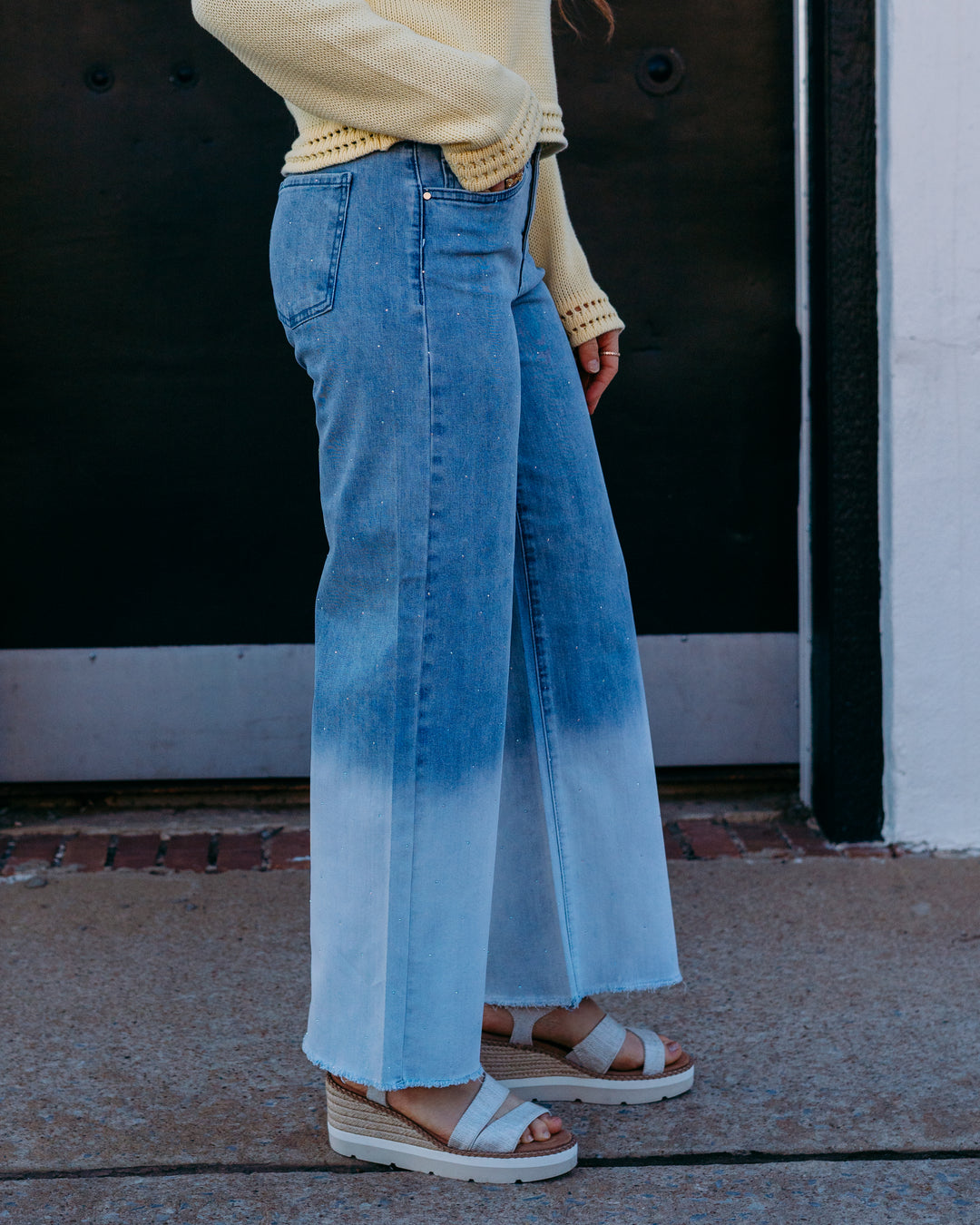 French Dressing Jeans: Christina Wide Ankle in Light Blue (5198779) - The Vogue Boutique