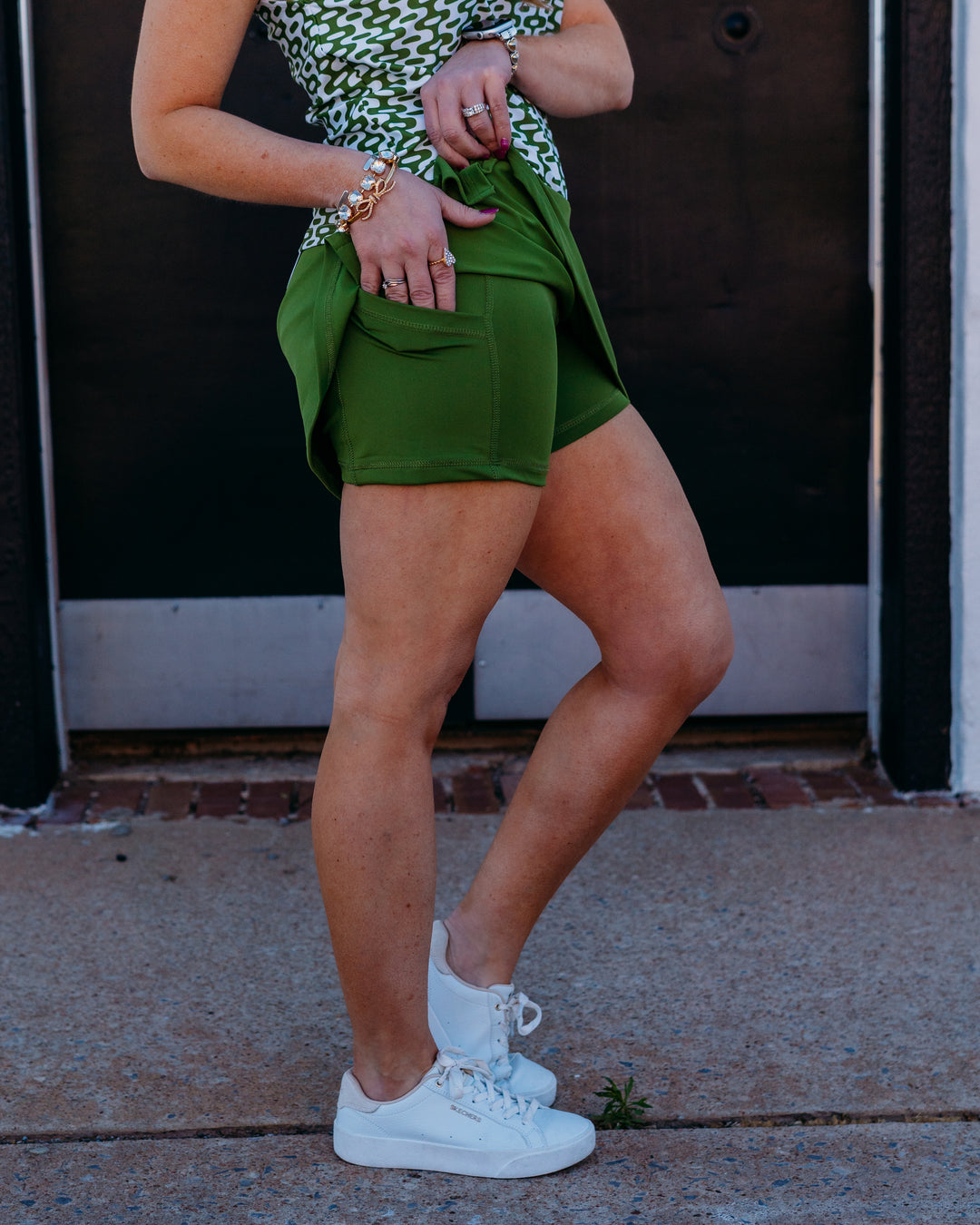Smith and Quinn: The Fletcher Skort in Green Olive (15020)