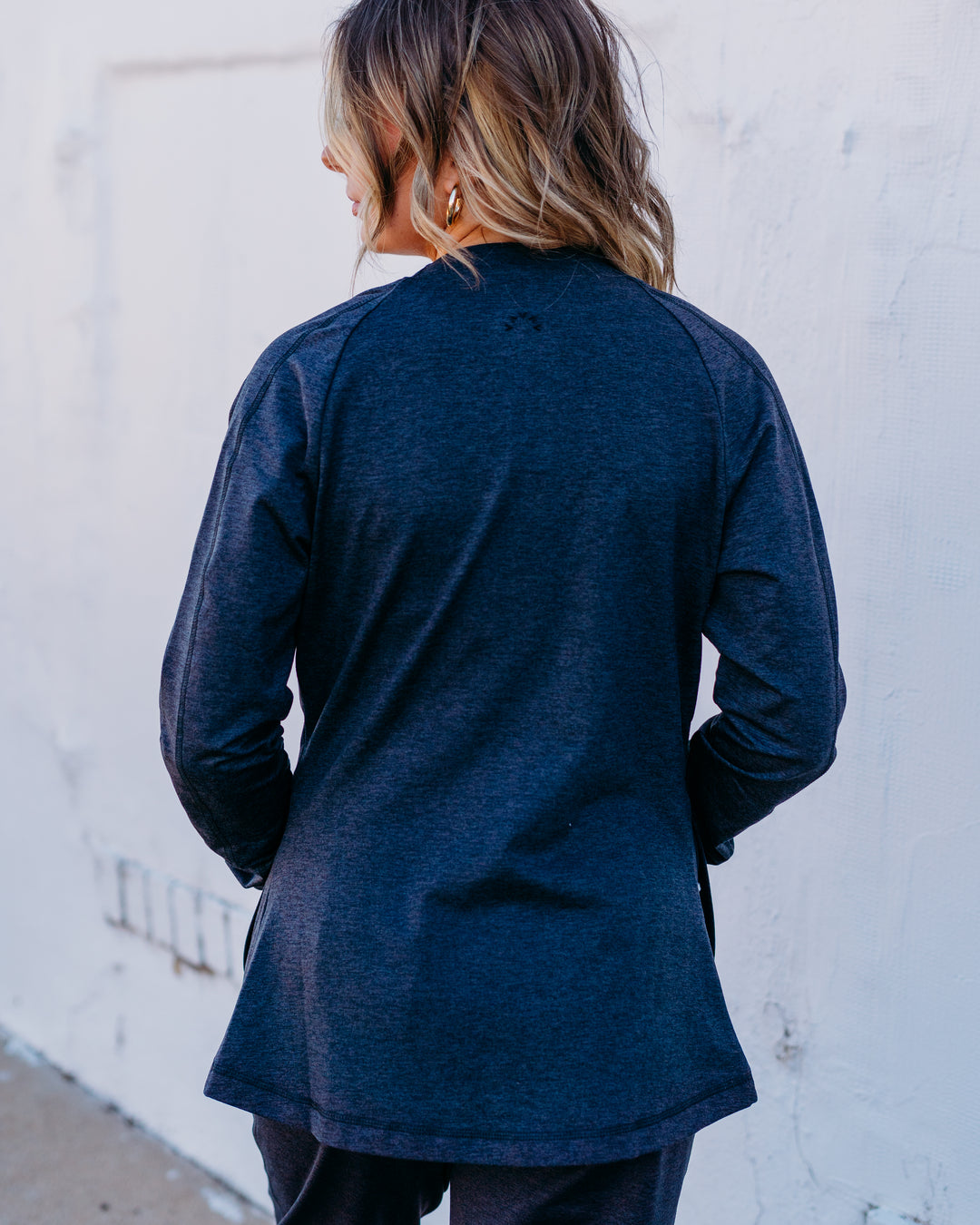 Varley: Marja Zip Through Midlayer in Black Marl (VAR02449)