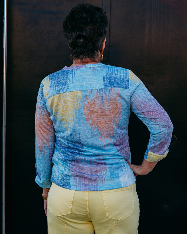 French Dressing Jeans: Henley Top in Bright-Bright Heart (3680435) - The Vogue Boutique