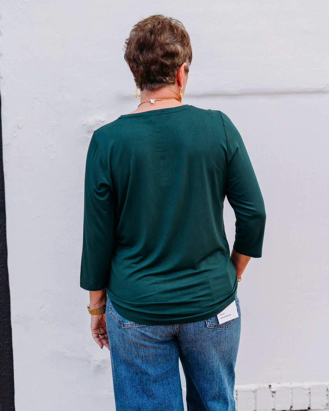 French Dressing Jeans: Spruce 3/4 Sleeve V-Neck Top 3318756