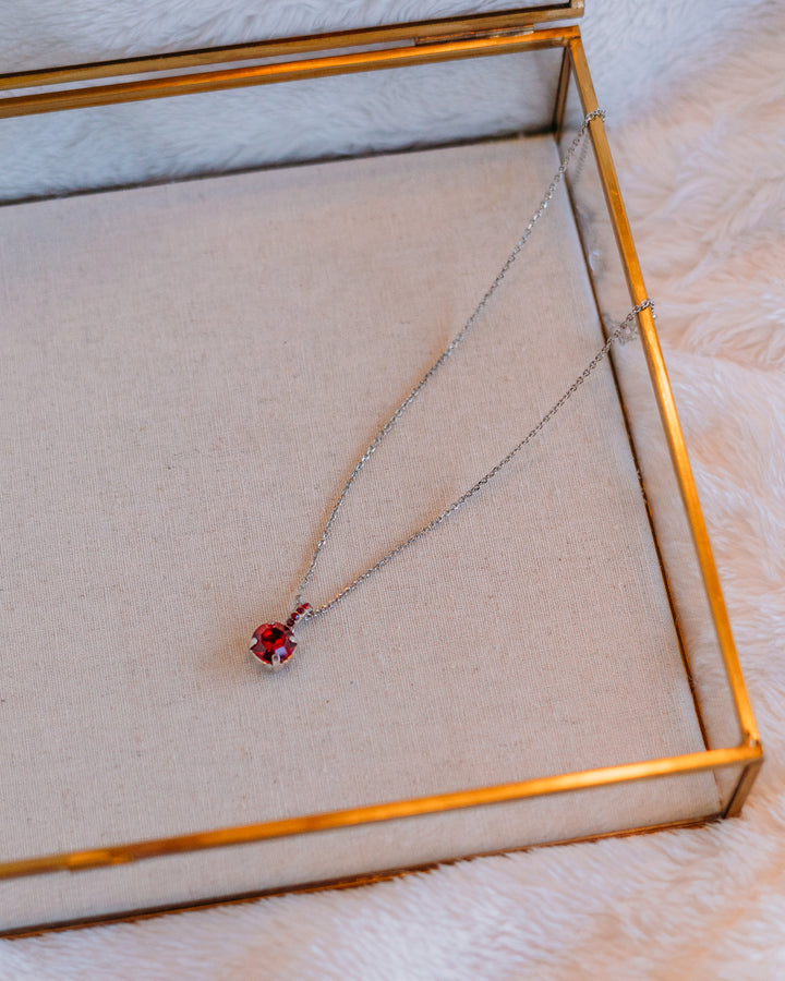 Mariana: Siam Red One Stone Necklace N-5056-208208-RO