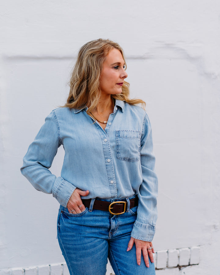 Thread & Supply: Annalise Shirt in Denim T4047LZTTS