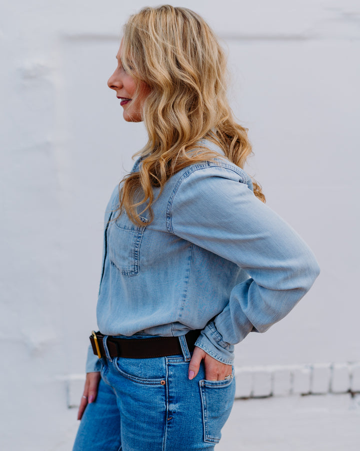 Thread & Supply: Annalise Shirt in Denim T4047LZTTS