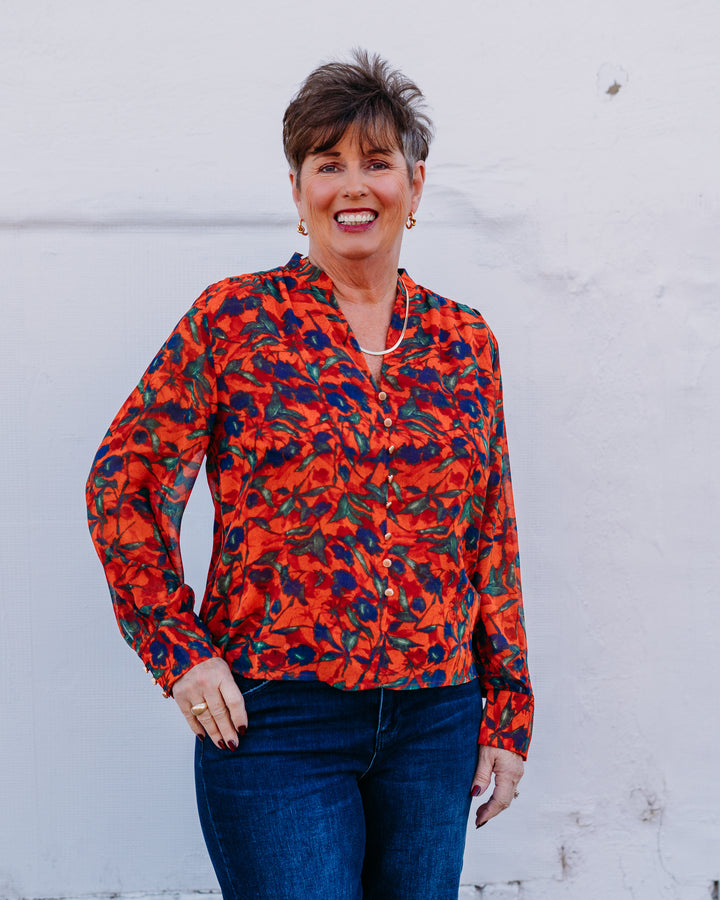 Joy Joy: Front Split Button Top in Marigold (75K4920)