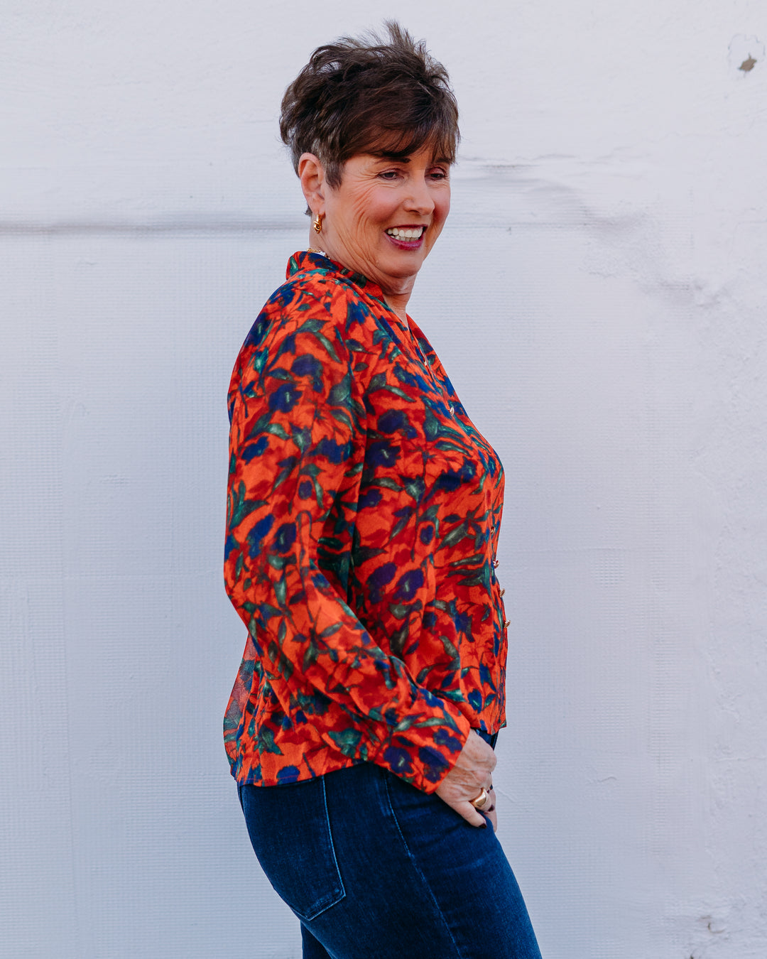 Joy Joy: Front Split Button Top in Marigold (75K4920)