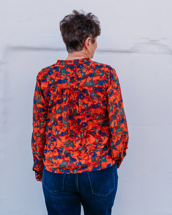 Joy Joy: Front Split Button Top in Marigold (75K4920)