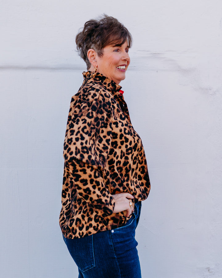 Jodifl: Blouse in Red/Animal