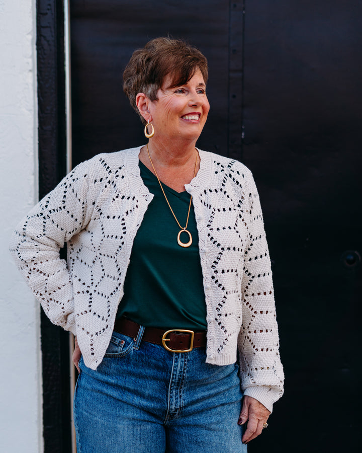 Z Supply: Rosalyn Sweater Cardigan in Crystal