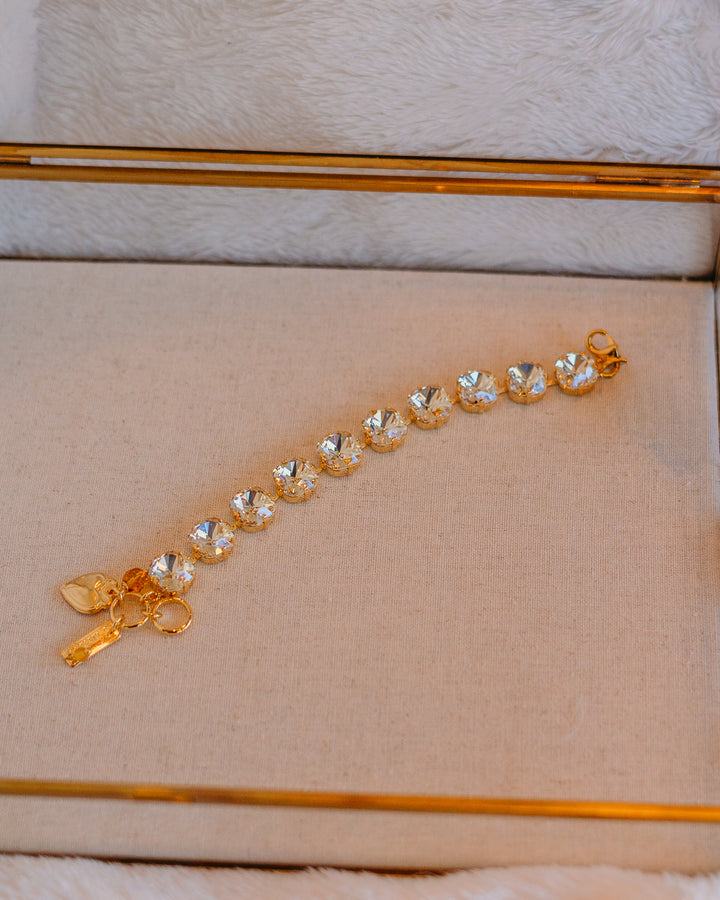 Mariana: Clear Big Stone Bracelet - B-4326/2-216216-YG