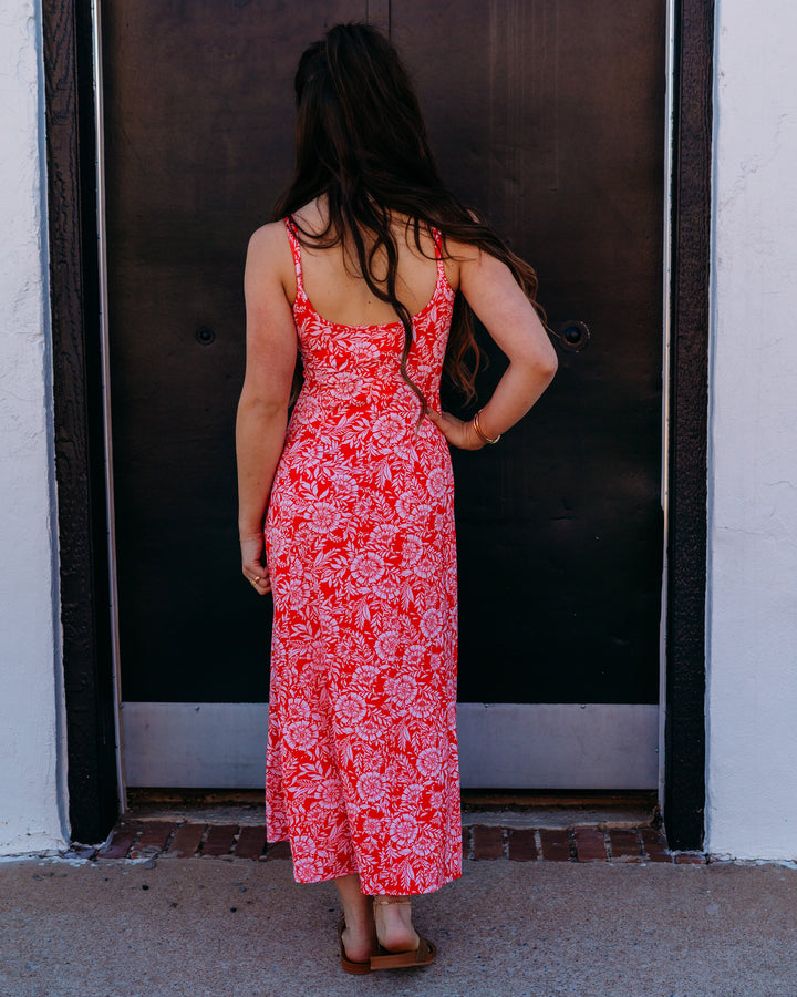 Z Supply: Charisma Ona Floral Midi Dress in Lychee