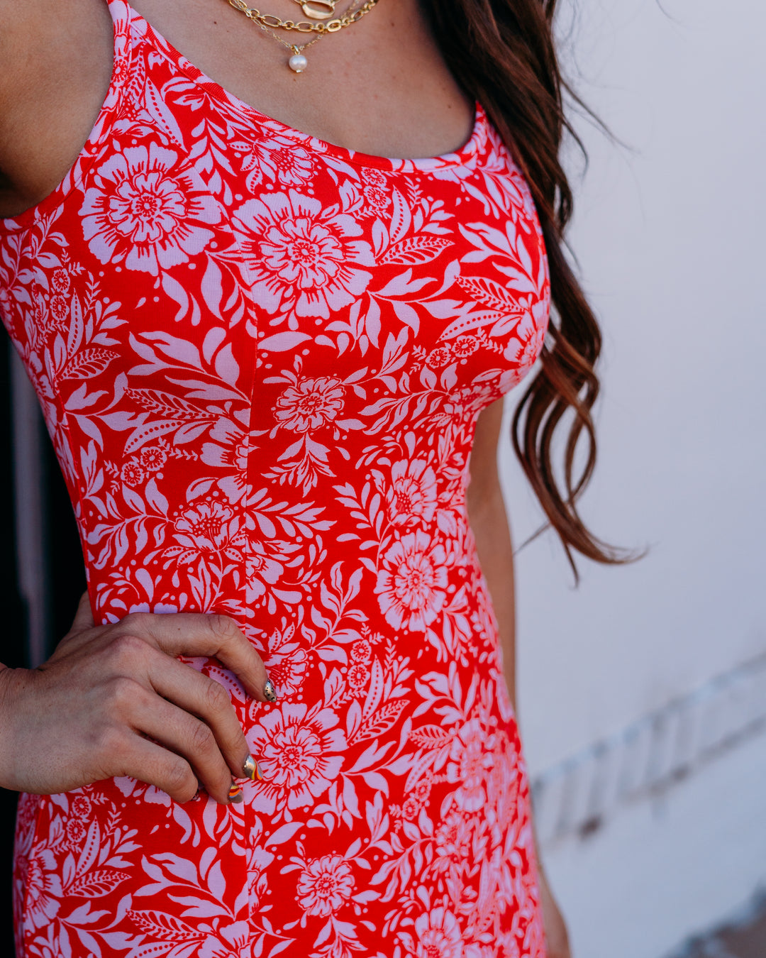 Z Supply: Charisma Ona Floral Midi Dress in Lychee