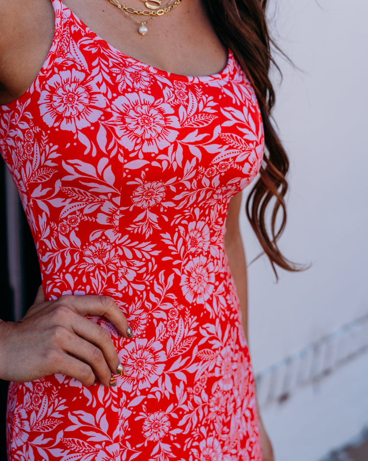 Z Supply: Charisma Ona Floral Midi Dress in Lychee