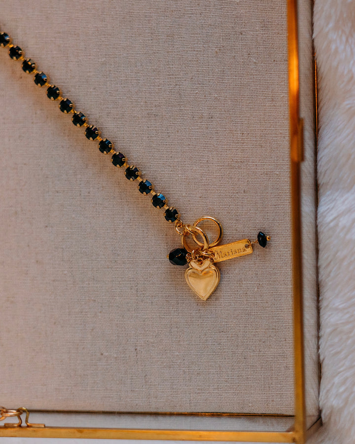 Mariana: Black Small Stone Bracelet - B-4000-280280-YG