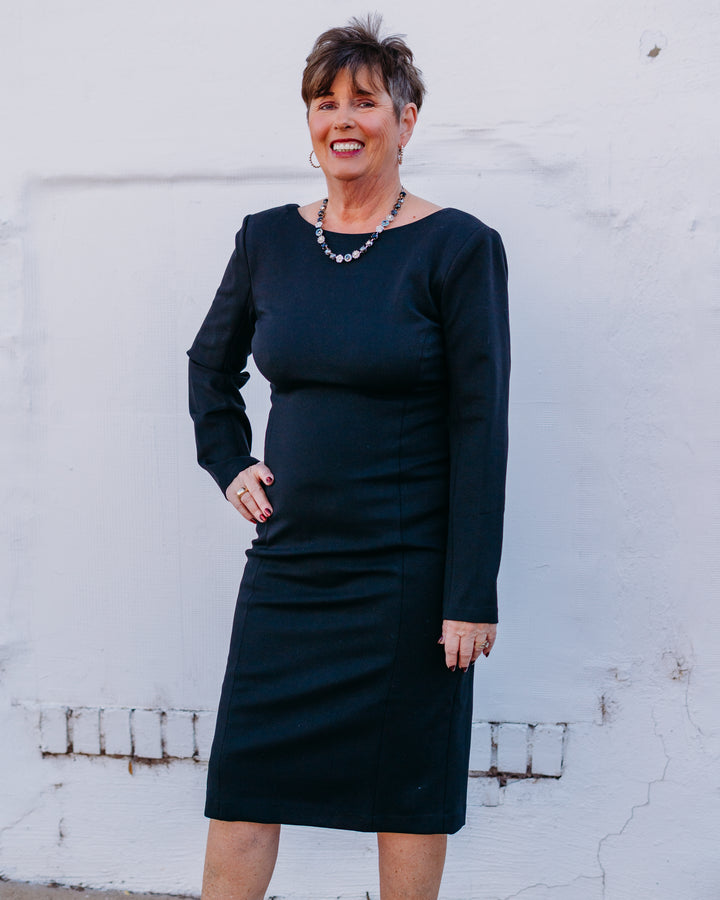 Spanx: Longsleeve Low Back Dress in Classic Black (21735R)
