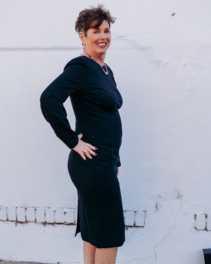 Spanx: Longsleeve Low Back Dress in Classic Black (21735R)