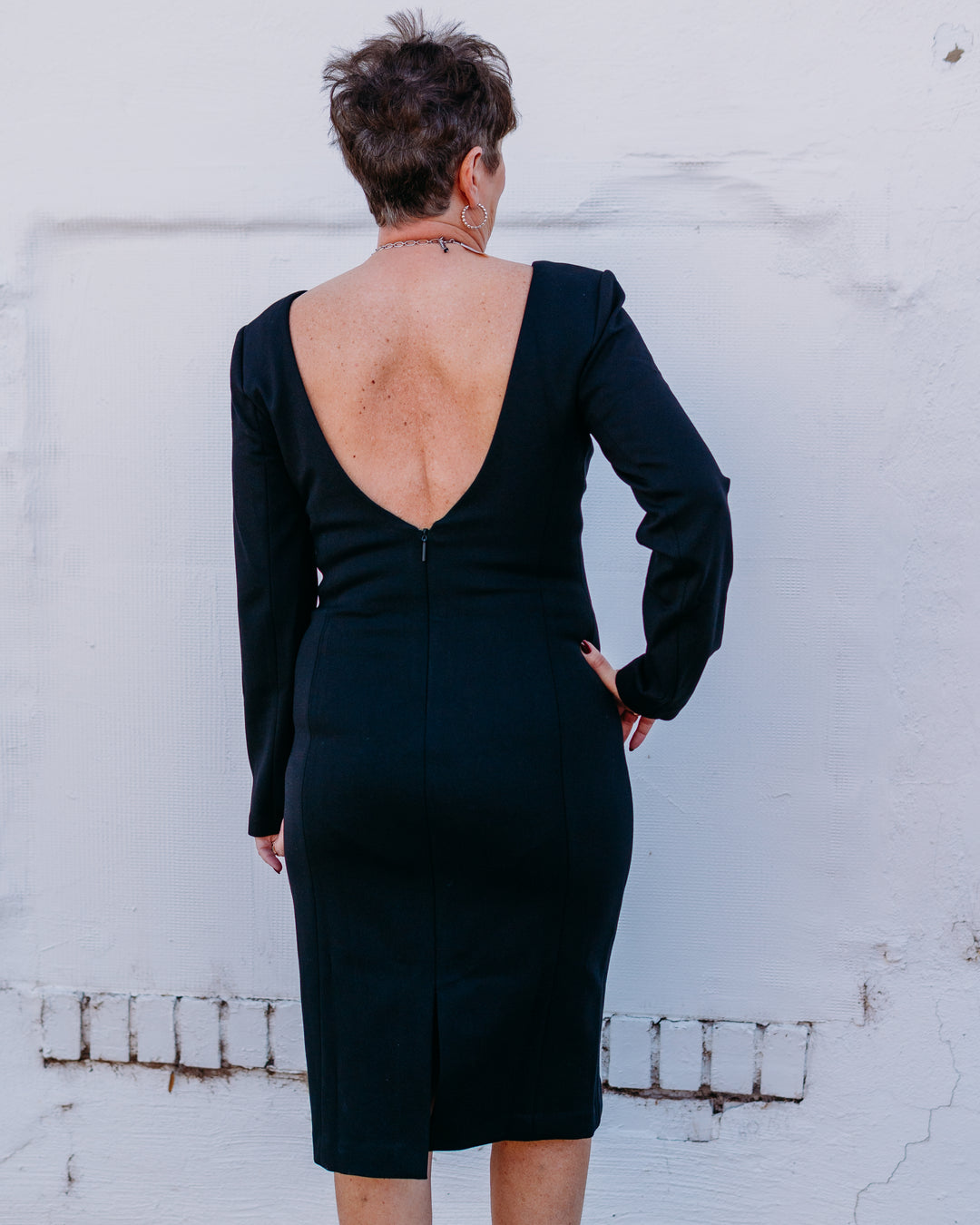 Spanx: Longsleeve Low Back Dress in Classic Black (21735R)