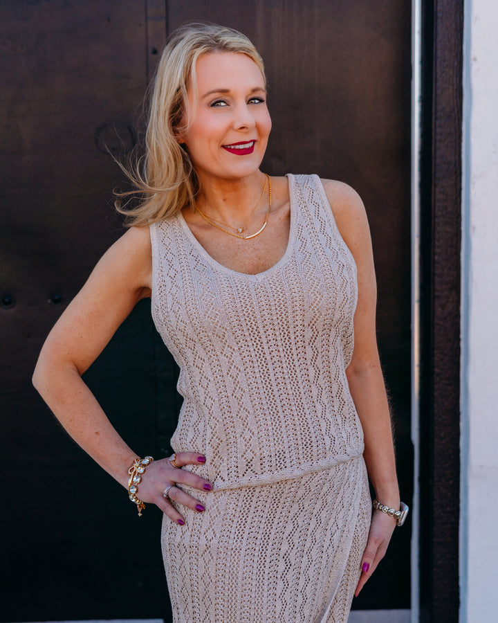 Z Supply: Glimmer Sweater Tank in Gold Metallic (ZW262727) - The Vogue Boutique