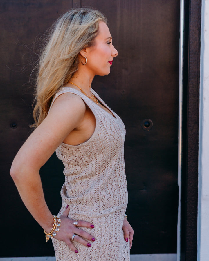 Z Supply: Glimmer Sweater Tank in Gold Metallic (ZW262727) - The Vogue Boutique