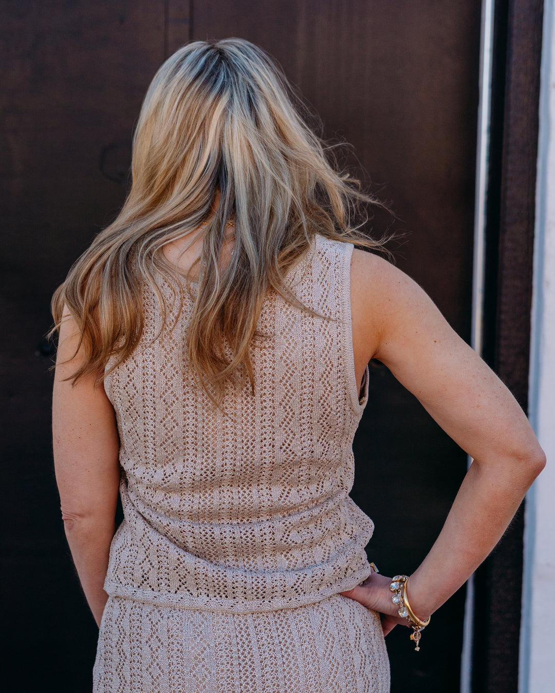 Z Supply: Glimmer Sweater Tank in Gold Metallic (ZW262727) - The Vogue Boutique