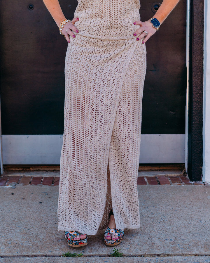 Z Supply: Glimmer Midi Skirt in Gold Metallic (ZK262728) - The Vogue Boutique